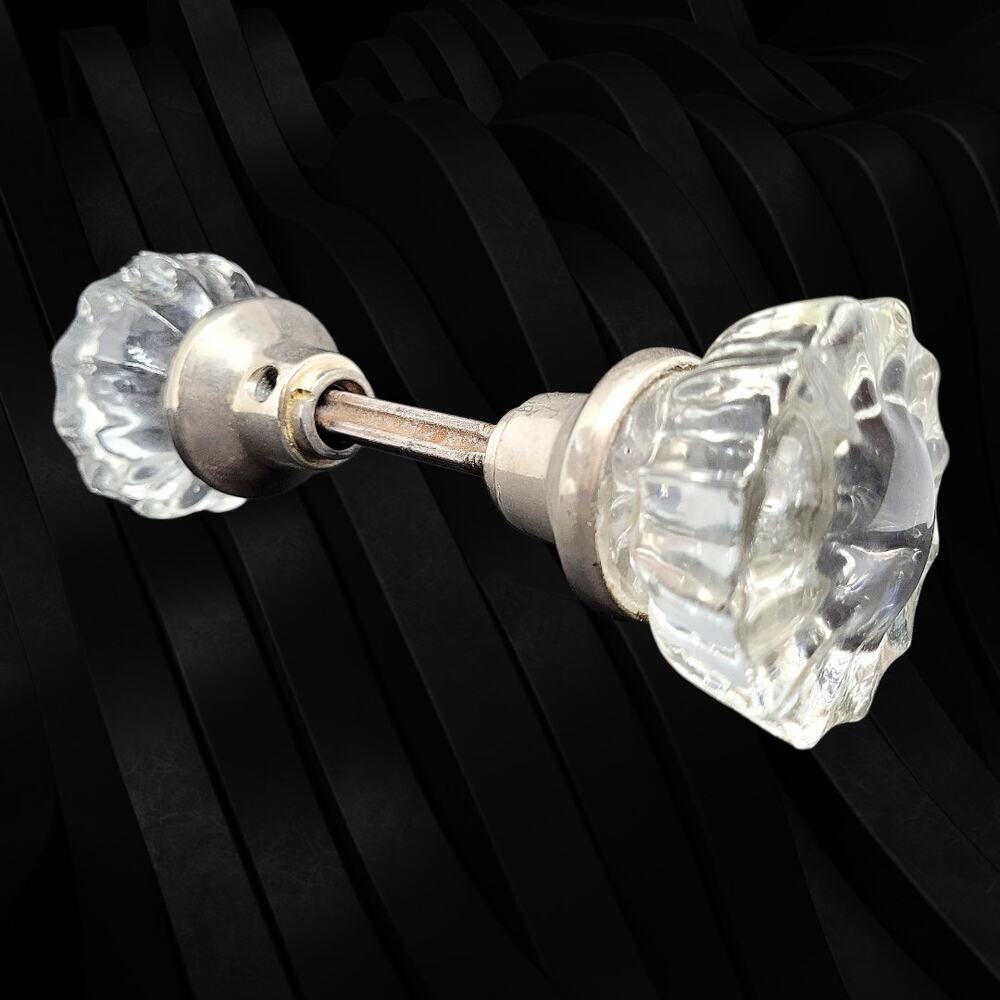Mid-Century Clear Glass Doorknob Set – Chic Cottagecore Vintage Hardware‎